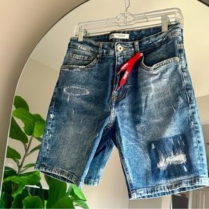 Zara Men’s Destructed Jean Shorts